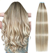Ash Blonde / Bleach Blonde Balayage (#P18/613) Tape-In Hair Extensions | 20Pcs