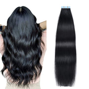 Jet Black (#1) Tape-In Hair Extensions | 20Pcs