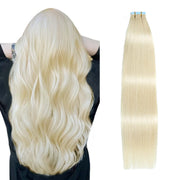 Platinum Blonde (#60) Tape-In Hair Extensions | 20Pcs
