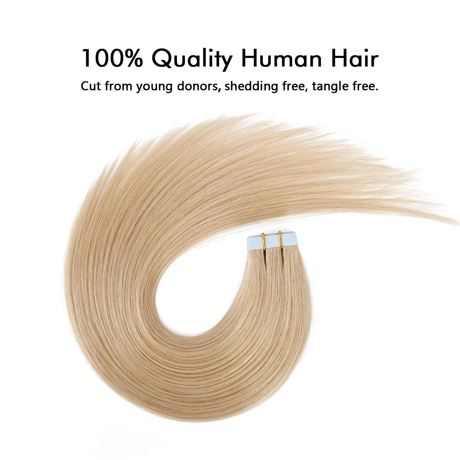 Light Blonde (#16) Tape-In Hair Extensions | 20Pcs