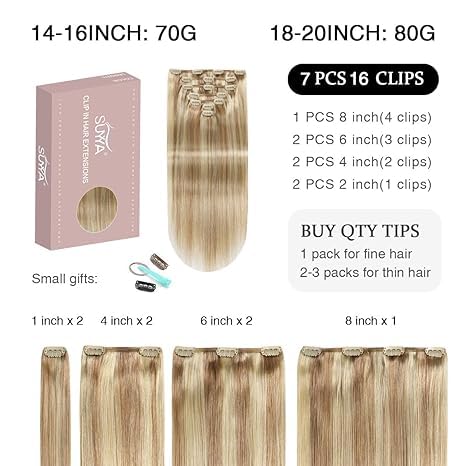 Ash Blonde / Bleach Blonde Balayage (#P18/613) Clip In Hair Extensions