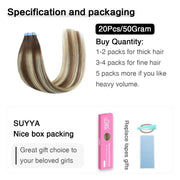 Chocolate Brown / Bleach Blonde / Chestnut Brown Balayage (#P6/613/T4) Tape-In Hair Extensions | 20Pcs