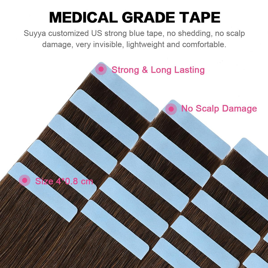 Chocolate Brown (#4) Tape-In Hair Extensions | 20Pcs