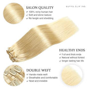 Bleach Blonde (#613) Clip In Hair Extensions