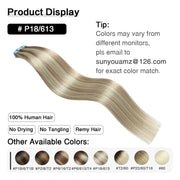 Ash Blonde / Bleach Blonde Balayage (#P18/613) Tape-In Hair Extensions | 20Pcs