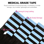 Natural Black (#1B) Tape-In Hair Extensions | 20Pcs