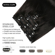 Natural Black (#1B) Clip In Hair Extensions
