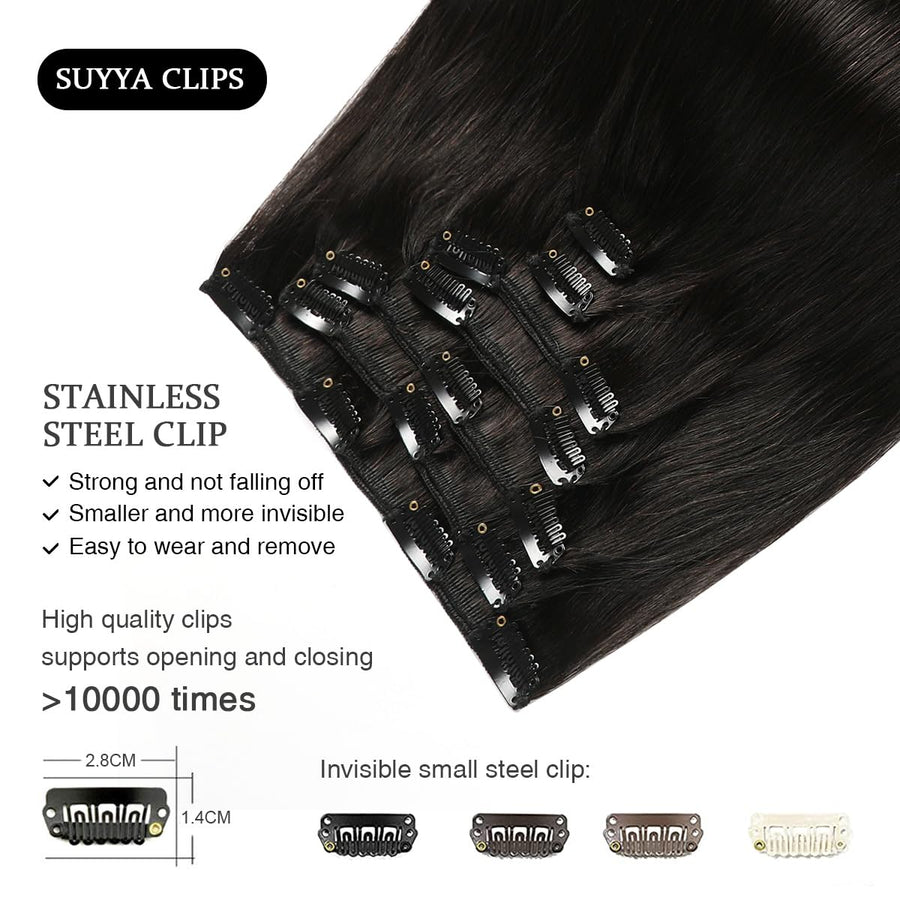 Natural Black (#1B) Clip In Hair Extensions