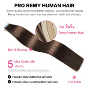 Darkest Brown (#2) Tape-In Hair Extensions | 20Pcs