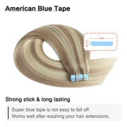 Ash Blonde / Bleach Blonde Balayage (#P18/613) Tape-In Hair Extensions | 20Pcs