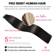 Natural Black (#1B) Tape-In Hair Extensions | 20Pcs