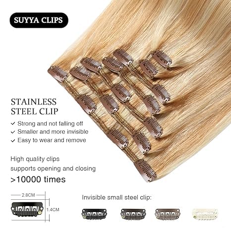 Strawberry Blonde / Bleach Blonde Balayage (#P27/613) Clip In Hair Extensions