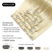 Platinum Blonde (#60) Clip In Hair Extensions