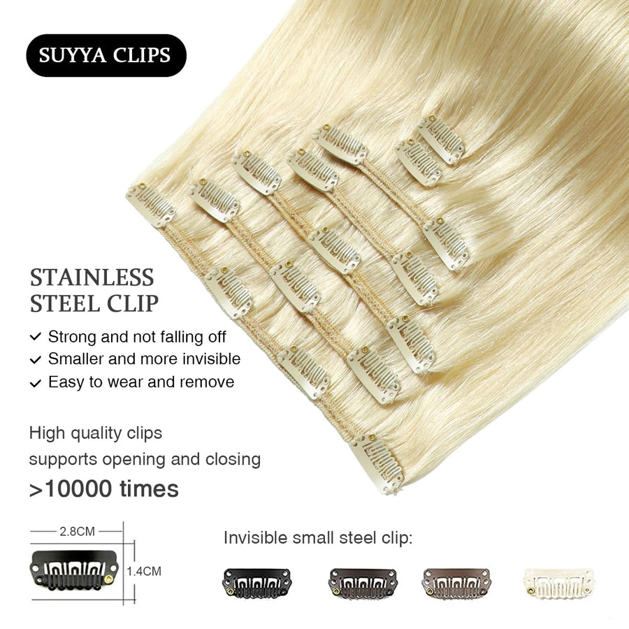 Platinum Blonde (#60) Clip In Hair Extensions