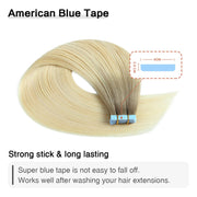 Ash Blonde / Medium Blonde / Platinum Blonde Balayage (#P22/60/T18) Tape-In Hair Extensions | 20Pcs