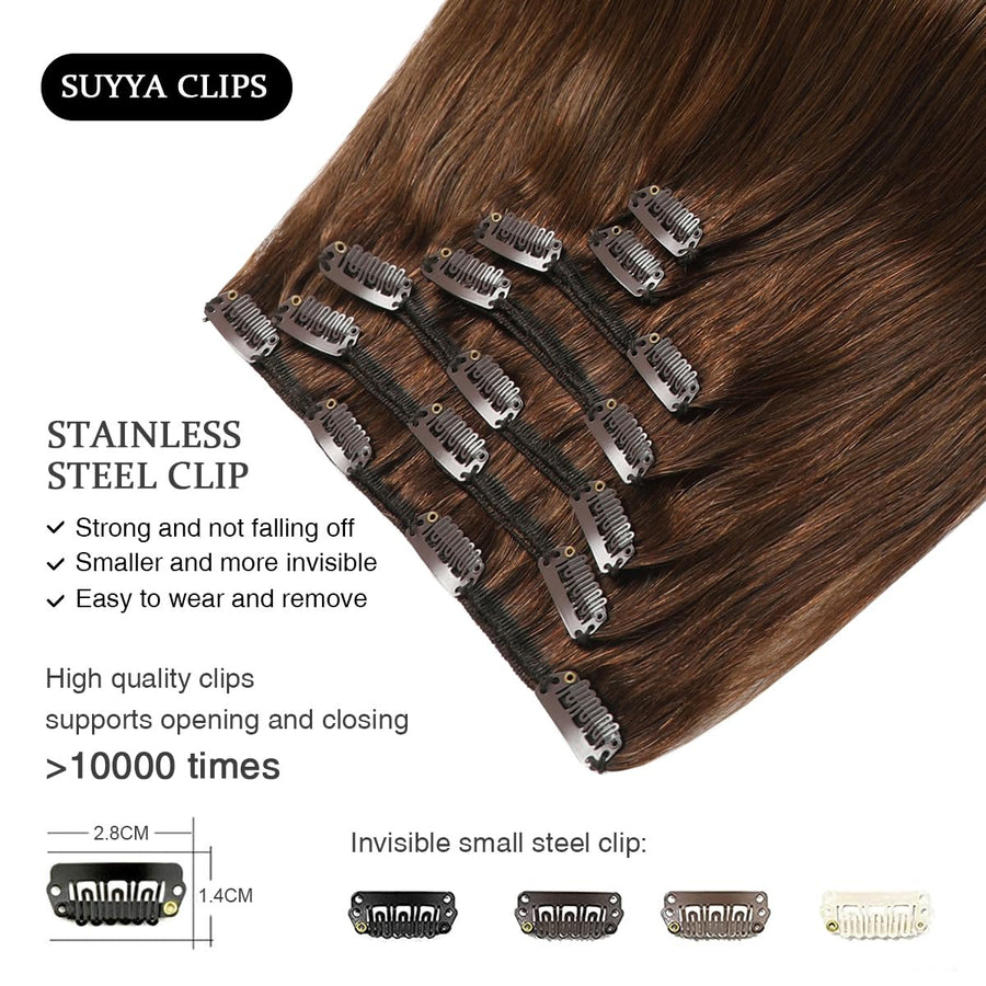 Chocolate Brown (#4) Clip In Hair Extensions