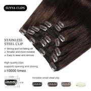 Darkest Brown (#2) Clip In Hair Extensions