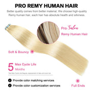 Bleach Blonde (#613) Tape-In Hair Extensions | 20Pcs