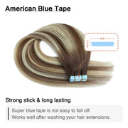 Chocolate Brown / Bleach Blonde / Chestnut Brown Balayage (#P6/613/T4) Tape-In Hair Extensions | 20Pcs