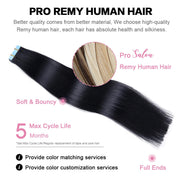 Jet Black (#1) Tape-In Hair Extensions | 20Pcs