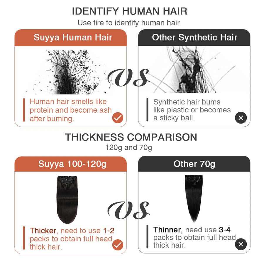 Jet Black (#1) Clip In Hair Extensions