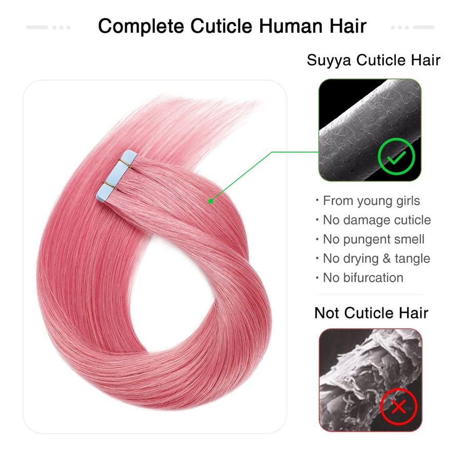 Hot Pink Tape-In Hair Extensions | 20Pcs