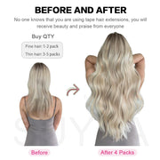Burgundy (#99J) Tape-In Hair Extensions | 20Pcs