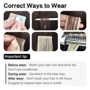 Ash Blonde / Bleach Blonde Balayage (#P18/613) Tape-In Hair Extensions | 20Pcs