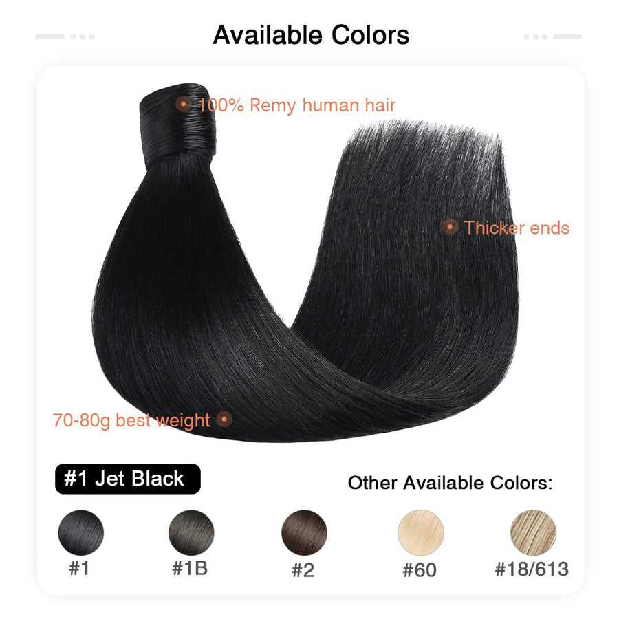 Jet Black (#1) Wrap Around Ponytail Extension