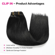 Suyya Hair  Jet Black (#1) Clip In Hair Extensions