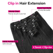 Suyya Hair  Jet Black (#1) Clip In Hair Extensions