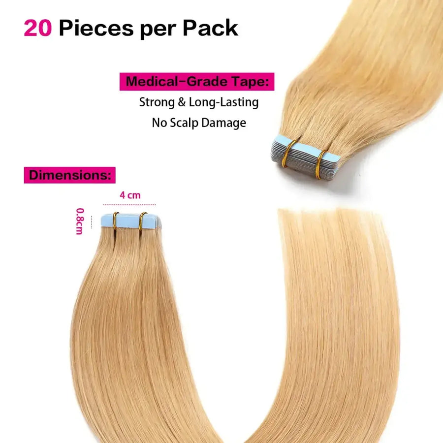SUYYA Light Blonde (#16) Tape-In Hair Extensions | 20Pcs