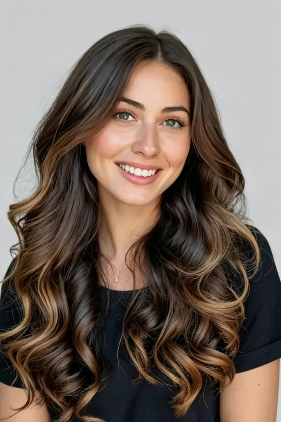 Natural Black / Chestnut Brown Balayage (#P1B/6/T1B) Clip In Hair Extensions