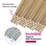 SUYYA Invisible Tape ins (#P18/613) Ash Blonde / Bleach Blonde Balayage Hair Extensions