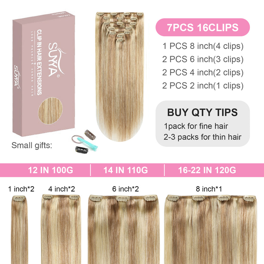 Ash Blonde / Bleach Blonde Balayage (#P18/613) Clip In Hair Extensions