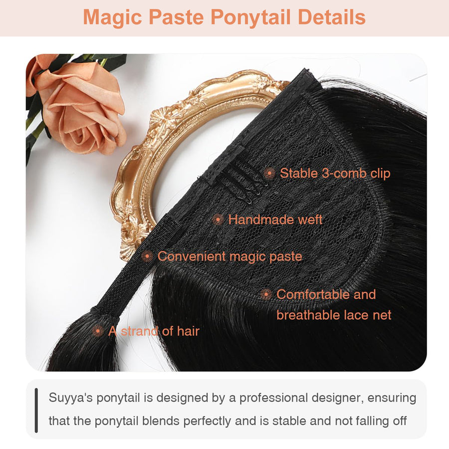 Jet Black (#1) Wrap Around Ponytail Extension