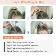 Jet Black (#1) Wrap Around Ponytail Extension