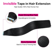 SUYYA Invisible Tape in Hair Extensions Jet Black (#1)