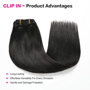 Suyya Hair Natural Black (#1B) Clip In Hair Extensions