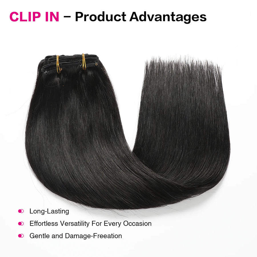Suyya Hair Natural Black (#1B) Clip In Hair Extensions