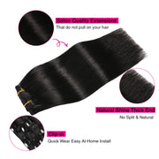 Suyya Hair Natural Black (#1B) Clip In Hair Extensions