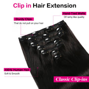 Suyya Hair Natural Black (#1B) Clip In Hair Extensions