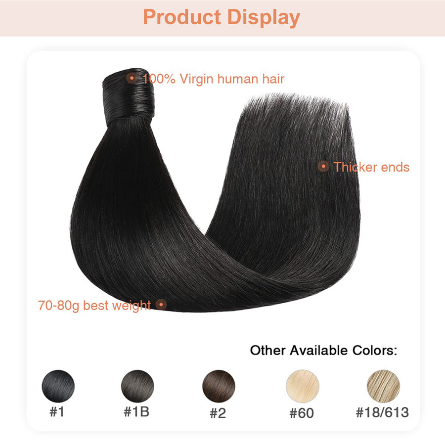 Natural Black (#1B) Wrap Around Ponytail Extension