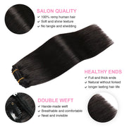 Natural Black (#1B) Clip In Hair Extensions