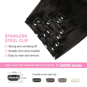 Natural Black (#1B) Clip In Hair Extensions