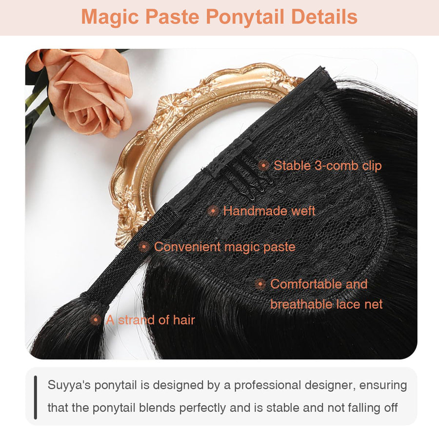 Natural Black (#1B) Wrap Around Ponytail Extension