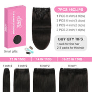 Natural Black (#1B) Clip In Hair Extensions