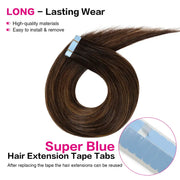 Suyya Invisible Tape in Hair Extensions Darkest Brown Balayage (#P2/6/T2) 20Pcs