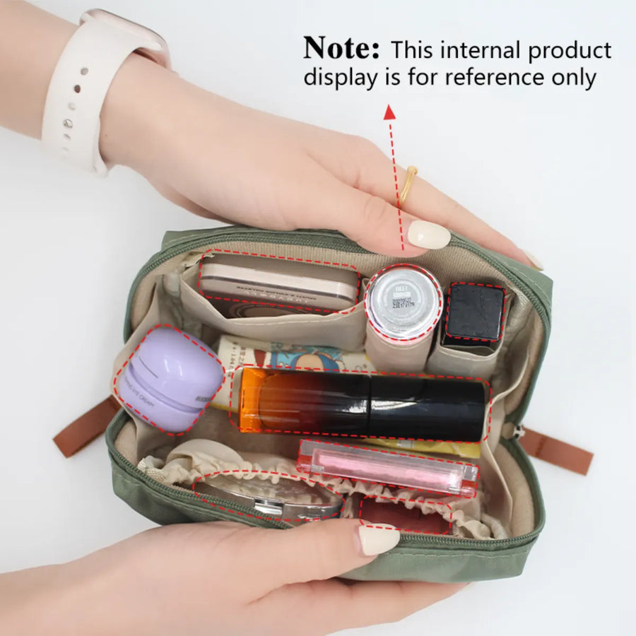Suyya Portable Small Makeup Bag for Purse（18.5x13x6.5cm）