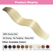 Ash Blonde / Medium Blonde / Platinum Blonde Balayage (#P22/60/T18) Tape-In Hair Extensions | 20Pcs